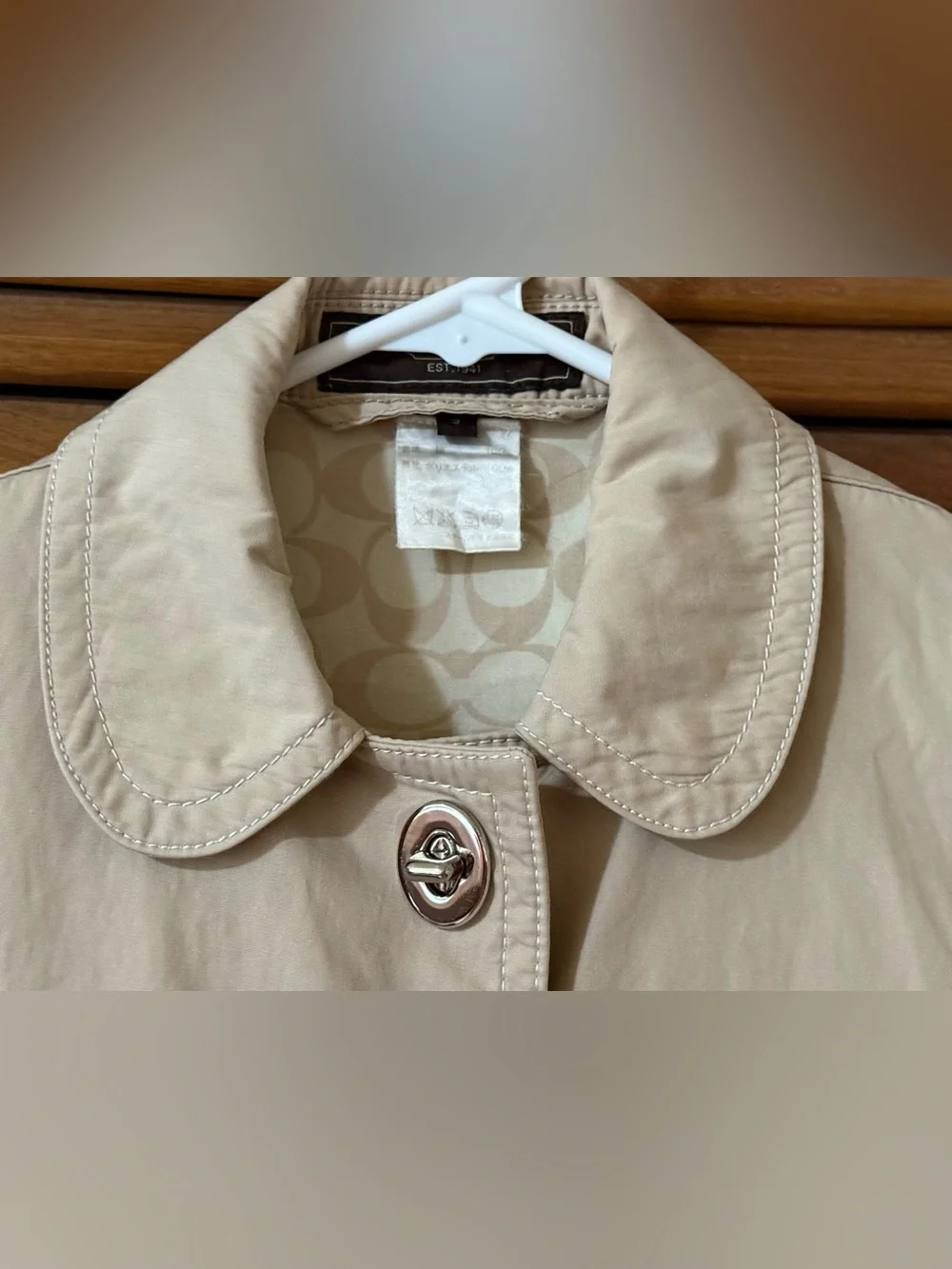 Coach Beige Single-Breasted Trench Coat